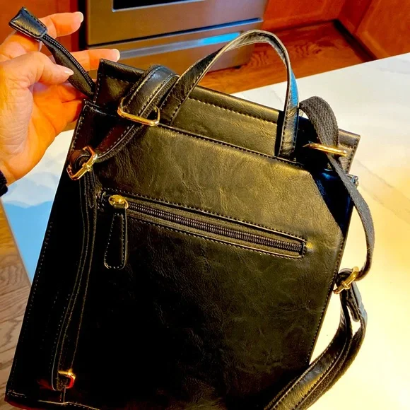 Convertible black bag/ backpack. Never used- perfect! - Picture 4 of 8
